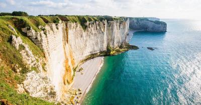 Normandie / Sicht von den Etretat white cliffs  