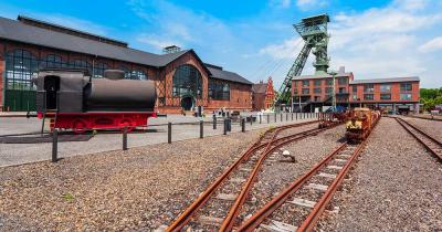Zeche Zollern - Eisenbahnschienen im Industriemuseum in Dortmund