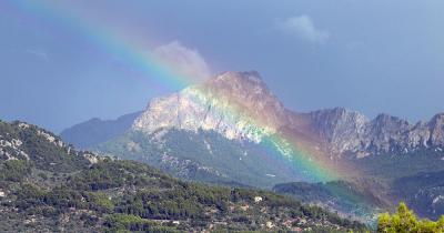 Puig Major auf Mallorca - mit Regenbogen