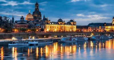 Frauenkirche Dresden - Skyline bei Nacht