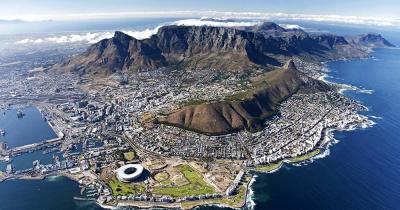 Tafelberg - Luftaufnahme von Capetown