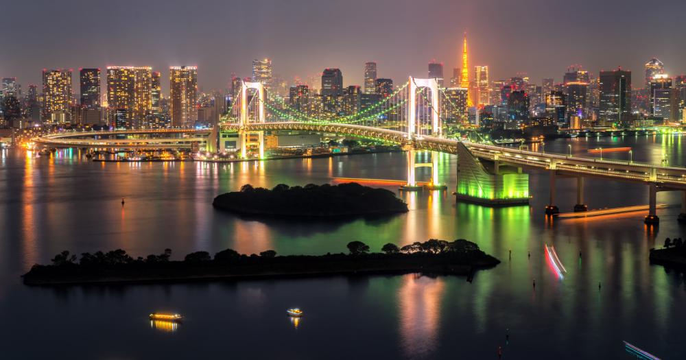 Tokio - Blick auf die Skyline bei Nacht