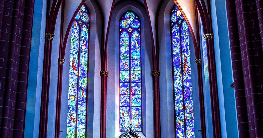 Mainz / Chagall-Fenster in der Pfarrkirche St. Stephan 