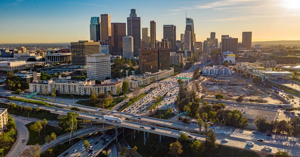 Pacific Coast Highway / Panoramablick über Los Angeles