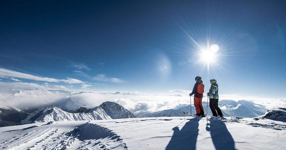 Davos - Winter Aussicht auf die Gipfel