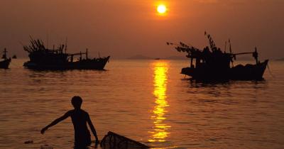 Mekong-Delta - Mekong-Delta bei Sonnenuntergang