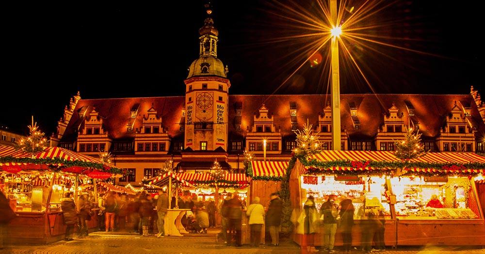 Leipziger Weihnachtsmarkt - Abendliche Stimmung am Weihnachtsmarkt in Leipzig