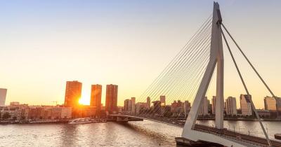 Rotterdam - Erasmusbrücke im Gegenlicht