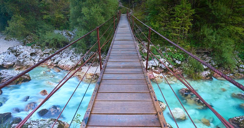 Julische Alpen - Brücke über die Soca