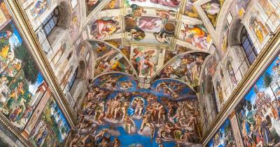 Vatikanstadt - Blick auf die berühmte Decke der Sixtinischen Kapelle