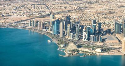 Katar - Skyline aus dem Flugzeug