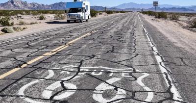 Route 66 - verwittertes Zeichen