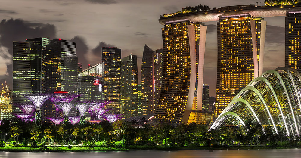 Singapur - Skylline mit Supertrees