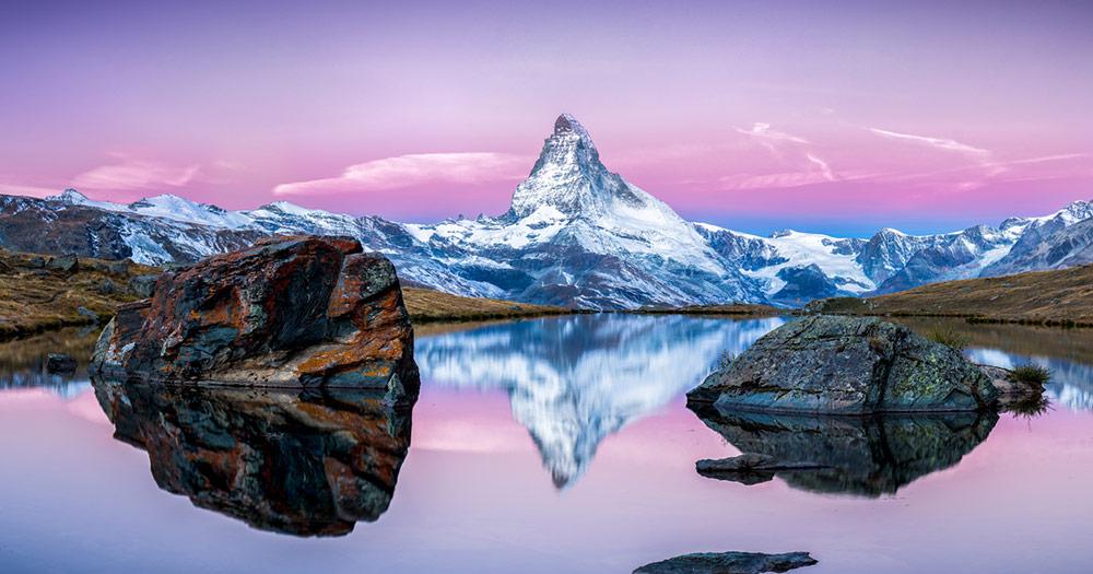 Zermatt - Matterhorn spiegelt sich im Stellisee